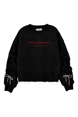 black cotton sweatshirt PHILOSOPHY KIDS | I9F6016036P050